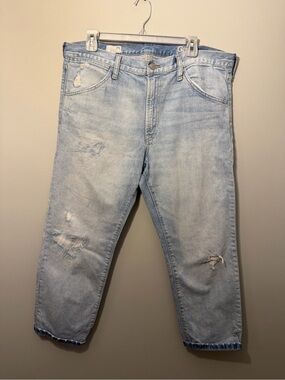 GAP 1969 Women's Light Blue Distressed Cropped Jeans